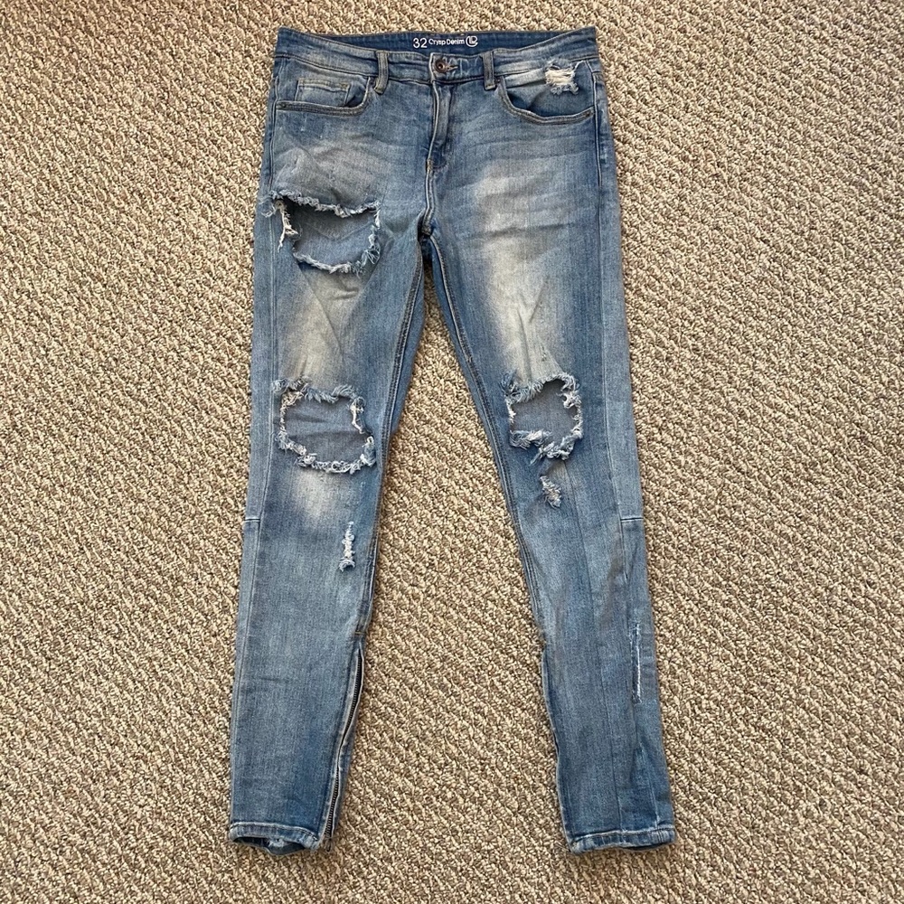 Blue ripped “CryspDenim” jeans